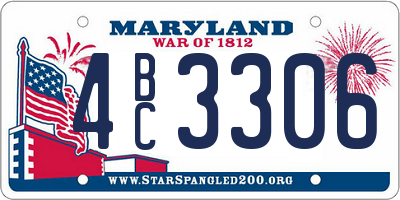 MD license plate 4BC3306