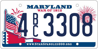 MD license plate 4BC3308