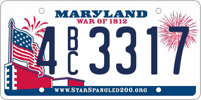 MD license plate 4BC3317