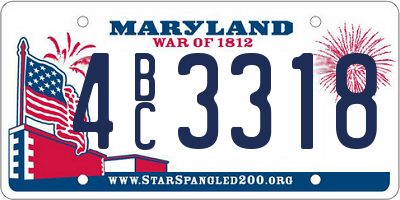 MD license plate 4BC3318