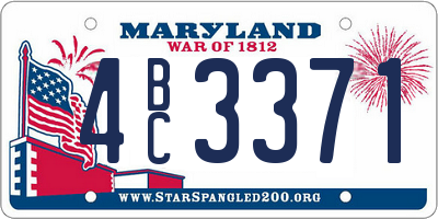 MD license plate 4BC3371
