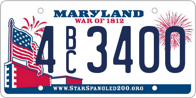 MD license plate 4BC3400