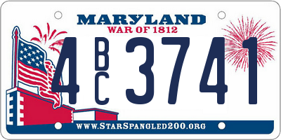 MD license plate 4BC3741
