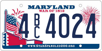 MD license plate 4BC4024