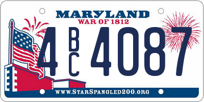 MD license plate 4BC4087