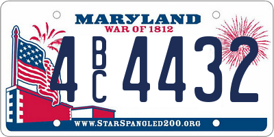MD license plate 4BC4432