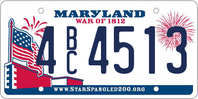 MD license plate 4BC4513