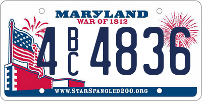 MD license plate 4BC4836