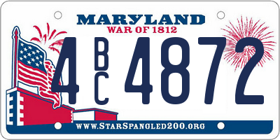 MD license plate 4BC4872