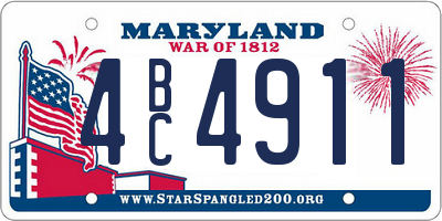 MD license plate 4BC4911