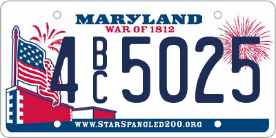 MD license plate 4BC5025