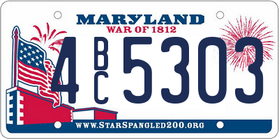 MD license plate 4BC5303