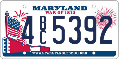 MD license plate 4BC5392