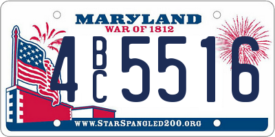 MD license plate 4BC5516