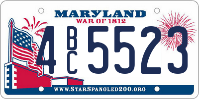MD license plate 4BC5523