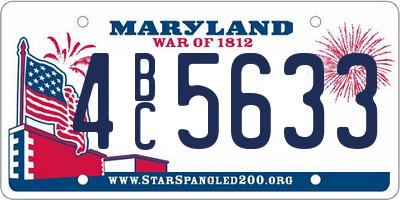 MD license plate 4BC5633