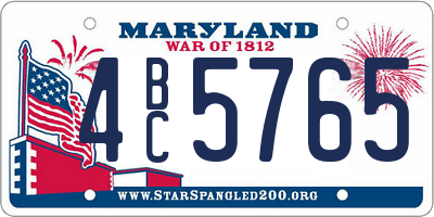 MD license plate 4BC5765