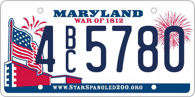 MD license plate 4BC5780