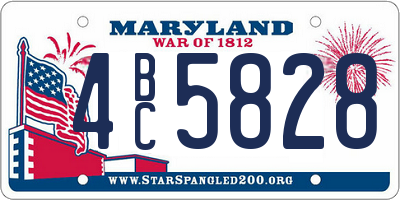 MD license plate 4BC5828