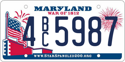 MD license plate 4BC5987