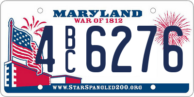 MD license plate 4BC6276