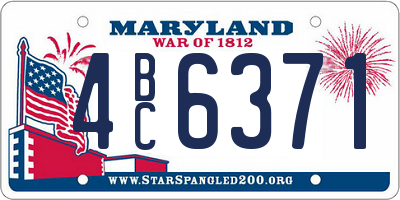 MD license plate 4BC6371