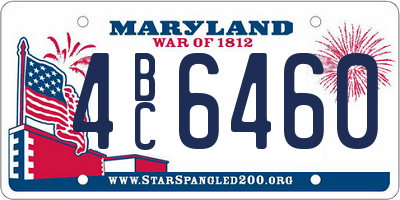 MD license plate 4BC6460