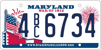 MD license plate 4BC6734