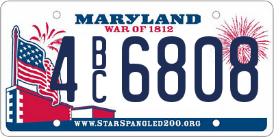 MD license plate 4BC6808