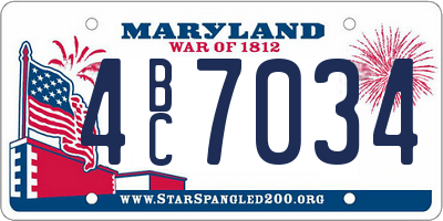 MD license plate 4BC7034