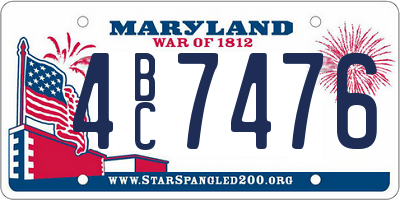 MD license plate 4BC7476