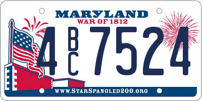 MD license plate 4BC7524