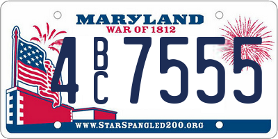 MD license plate 4BC7555
