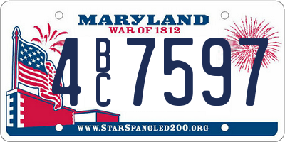 MD license plate 4BC7597