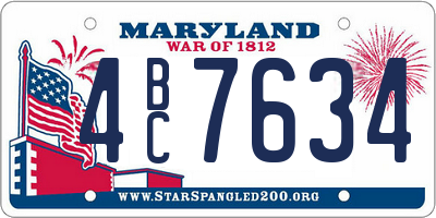 MD license plate 4BC7634