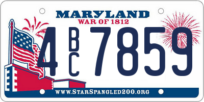 MD license plate 4BC7859
