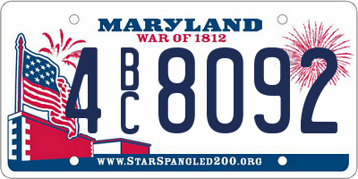 MD license plate 4BC8092
