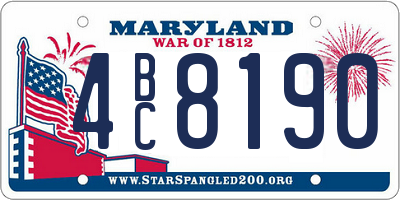MD license plate 4BC8190