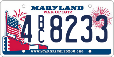 MD license plate 4BC8233