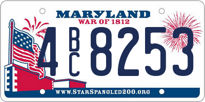 MD license plate 4BC8253