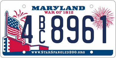 MD license plate 4BC8961
