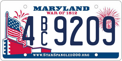 MD license plate 4BC9209