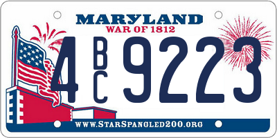MD license plate 4BC9223
