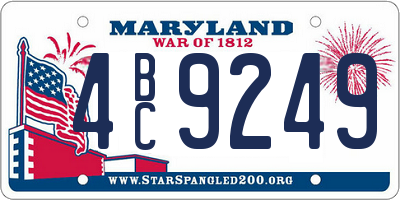 MD license plate 4BC9249