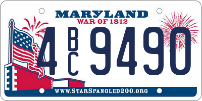 MD license plate 4BC9490