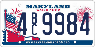 MD license plate 4BC9984