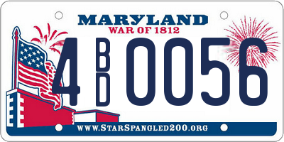 MD license plate 4BD0056