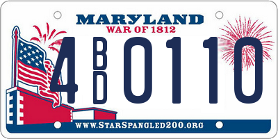 MD license plate 4BD0110