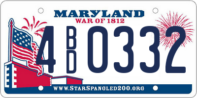 MD license plate 4BD0332