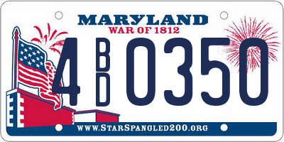 MD license plate 4BD0350